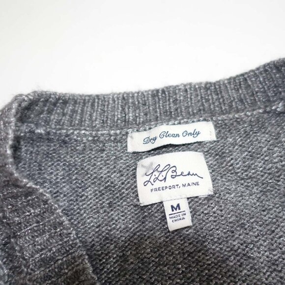 L.L. Bean Women's Double Breasted Sweater Vest Medium Gray Sleeveless Wool M - Picture 4 of 6